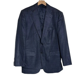 Vintage J.G. Hook‎ 40R timeless blue textured silk wool blend sports coat blazer